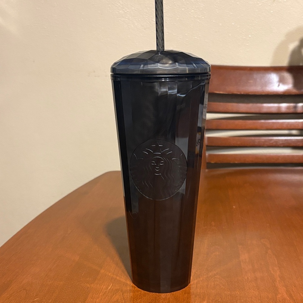 Starbucks Iridescent Black Marbled Dome Cup